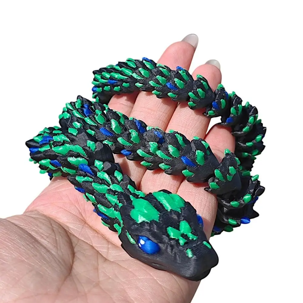 

Simulated Eye 3D Printed Snake Snake Baby Laser 3D Printed Diceratops Snake Poseable Joints Sparkling 3D Articulated Snake Toys