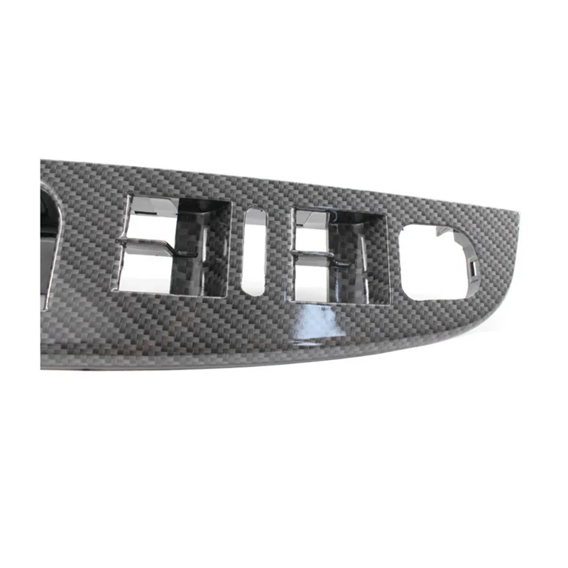 

5X Side Grab Handle Carbon Fiber Door Window Switch Control Panel Cover Trims Frame For Jetta MK5 Golf 5 2005-2009