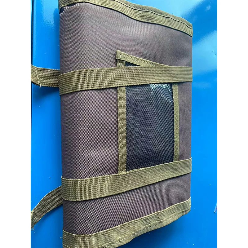 Multi-function large capacity roll-up kit, canvas tool roll car storage bag, hanging tool zipper carrier bag camping gear