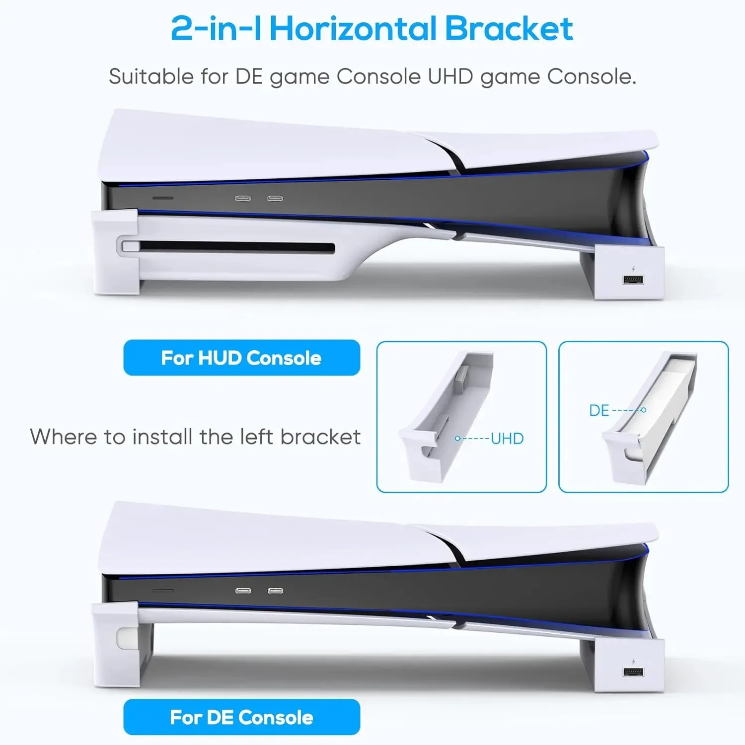 حامل أفقي IPEGA لوحدة التحكم PS5 النحيفة مع قاعدة محور USB ذات 4 منافذ لقرص PS5 النحيف وحامل قاعدة وحدة التحكم في الألعاب الرقمية
