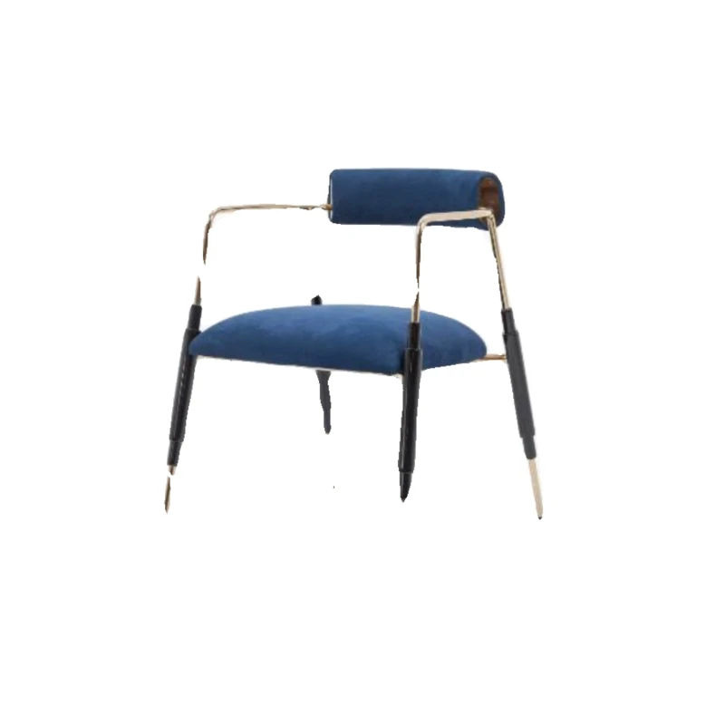 

**Furniture Light Luxury Dining Chair Household Stainless Steel Metal Chair Frosted Leather Bamboo Chair High-end Armchair