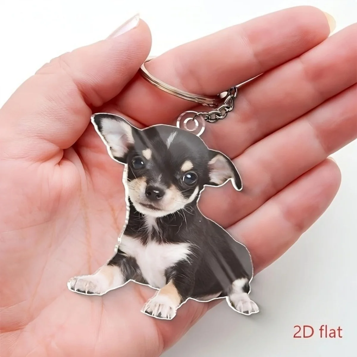 Custom Photo Keychain – Personalized Acrylic Keyring, Double-Sided Pet Portrait; Perfect Gift for Pet Lovers and Couples view 2