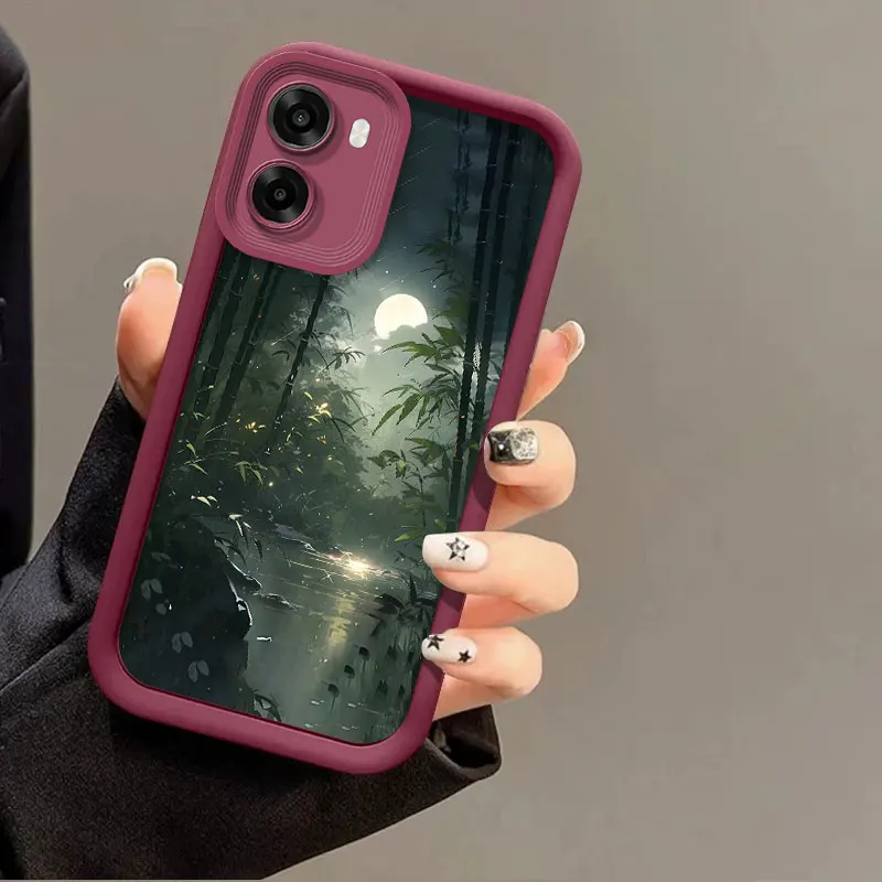 Flexible Silicone Case For OPPO A6x A6k A6s A6 Pro 5G 4G Protective Cover Shockrpoof Moonlight Print Pattern Funda - view 4