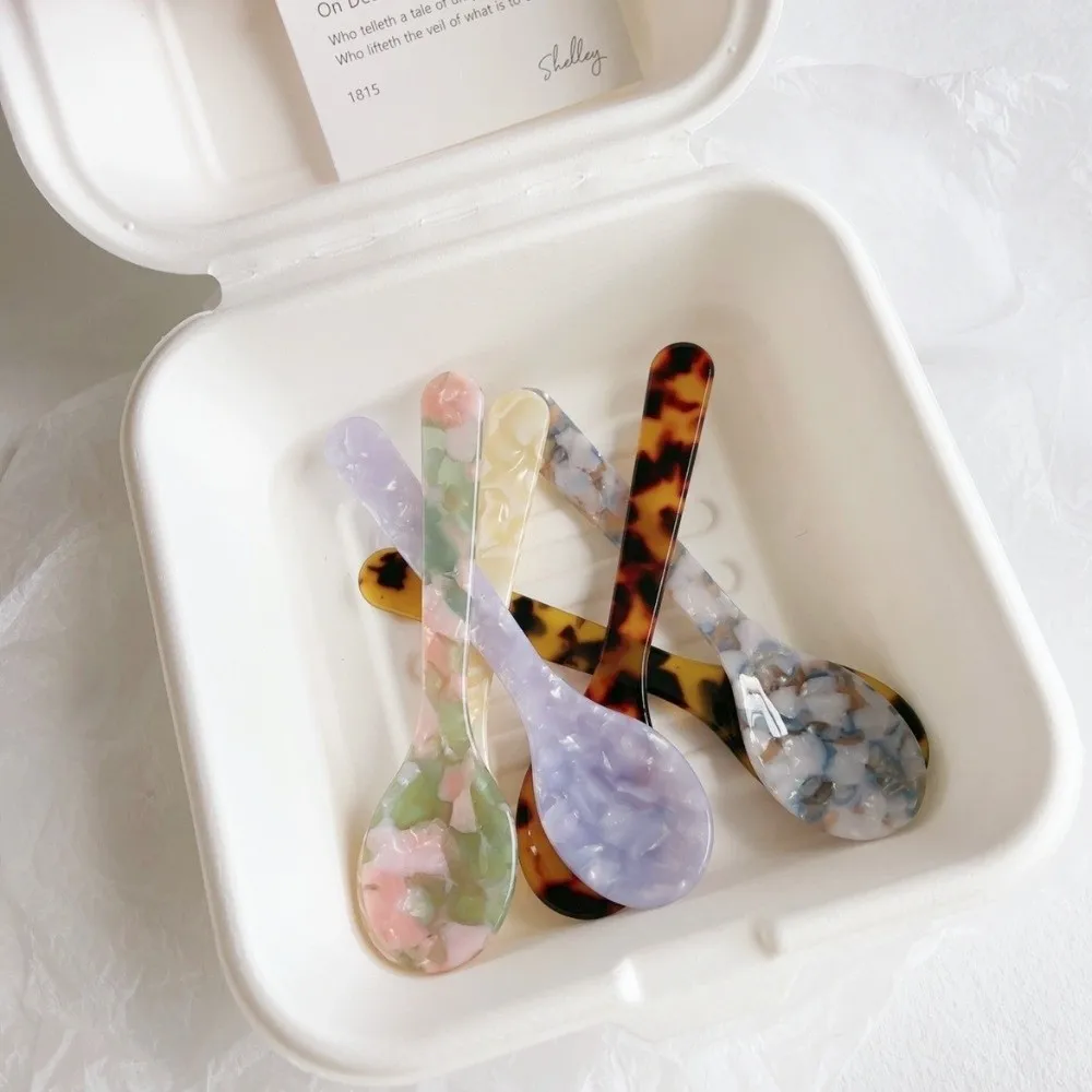 Kitchen Tableware Acetic Acid Dessert Spoon Colorful INS Ice Cream Spoon Korean Style Decorative Coffee Spoon ornament