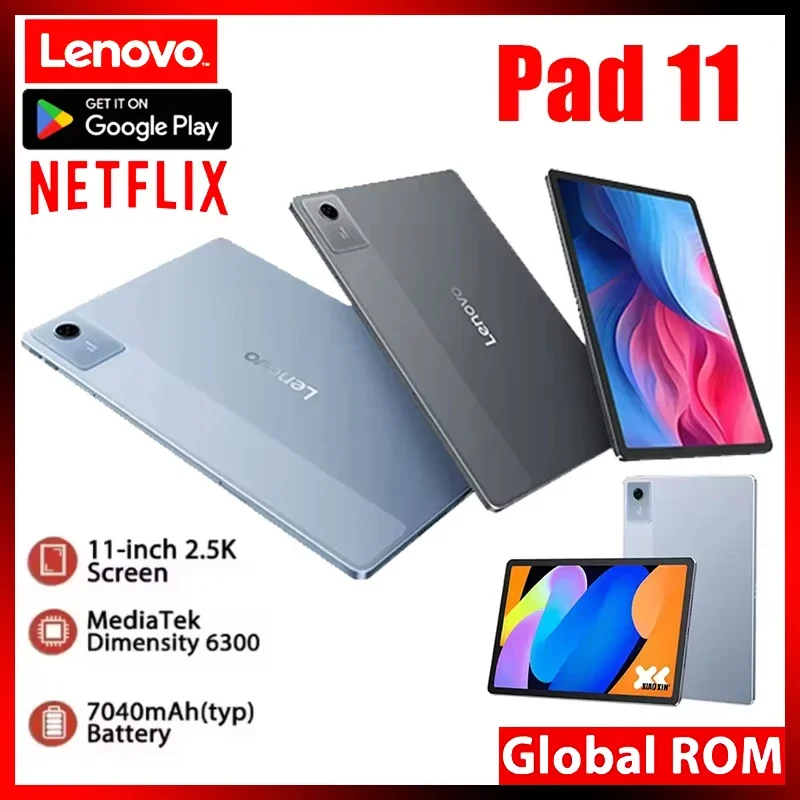 Global ROM Lenovo Xiaoxin Pad 11 2025 Tab 128GB 256GB Dimensity 6300 11" 2.5K Screen 7040mAh WIFI Android Pad Google Play Tablet
