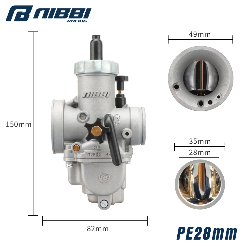 NIBBI Motorrad Vergaser Luftfilter Kit PE24mm/26mm/28mm/30mm Vergaser Mit Carb Jets für Yamaha Suzuki 2T 4T Moto Motor – Detail 9
