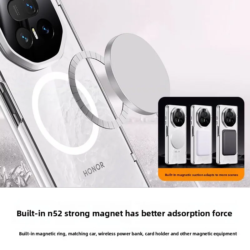 Etui For Honor Magic V5 Luxury Transparent Magsafe 360 °   Pełne etui na Honor Magic V5 z bezprzewodowym ładowaniem, odporne na wstrząsy Funda — zdjęcie produktu 5