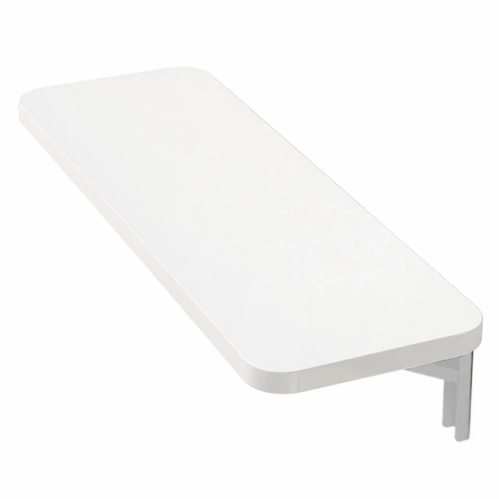 Fold Down Wall Mounted Table for Small Spaces with Rounded Rectangular Shape and Easy Setup Hardware