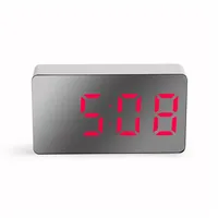 LED Mirror Table Clock Digital Alarm Red Light Snooze Display Time Night Light Desktop USB Alarm Clock 5V Home Decor