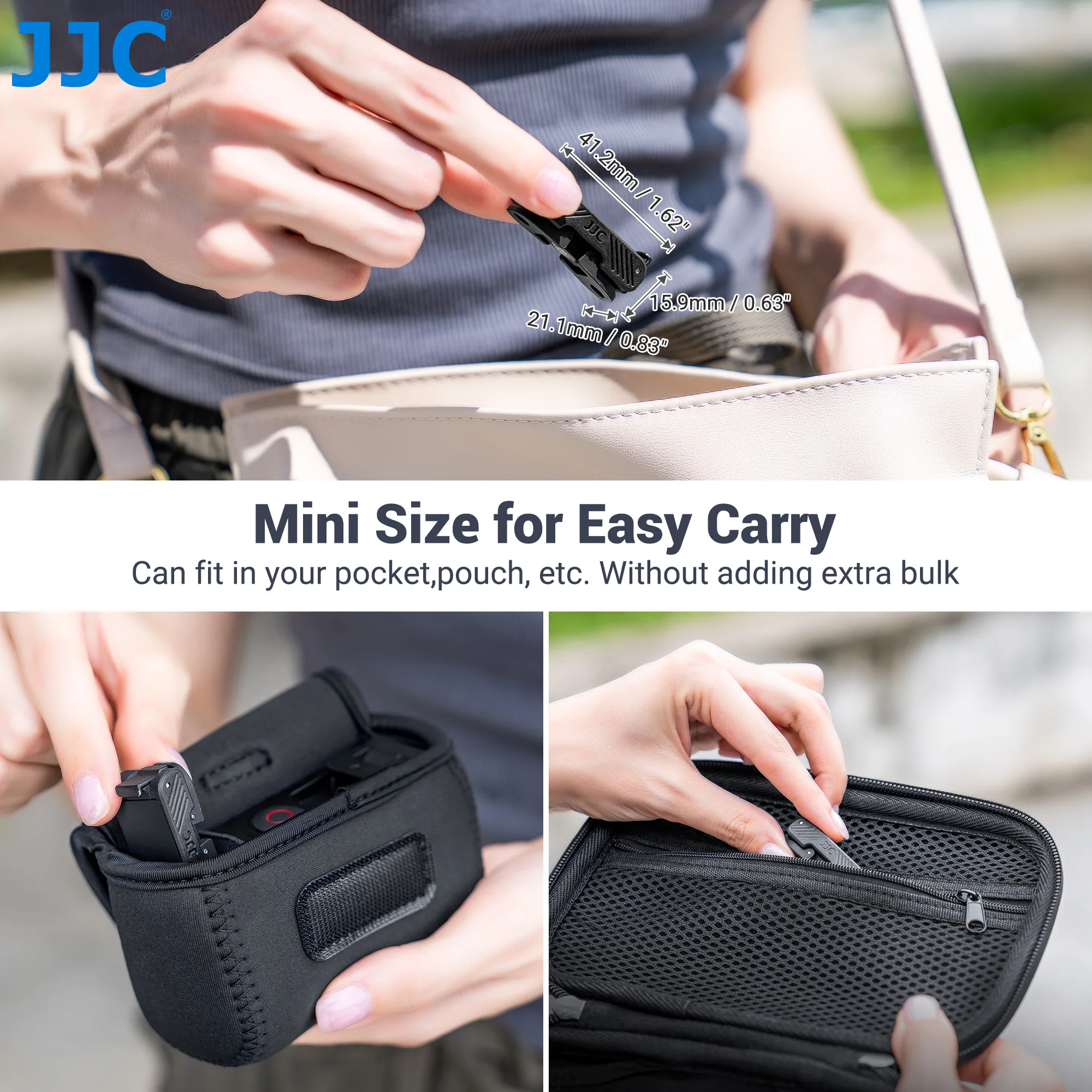 Magnetyczny uchwyt JJC do DJI Osmo 360 Action 5 Pro Action 4 3 Składany adapter z pazurami Gwint 1/4"-20 Magnetyczny adapter szybkiego zwalniania — zdjęcie produktu 5