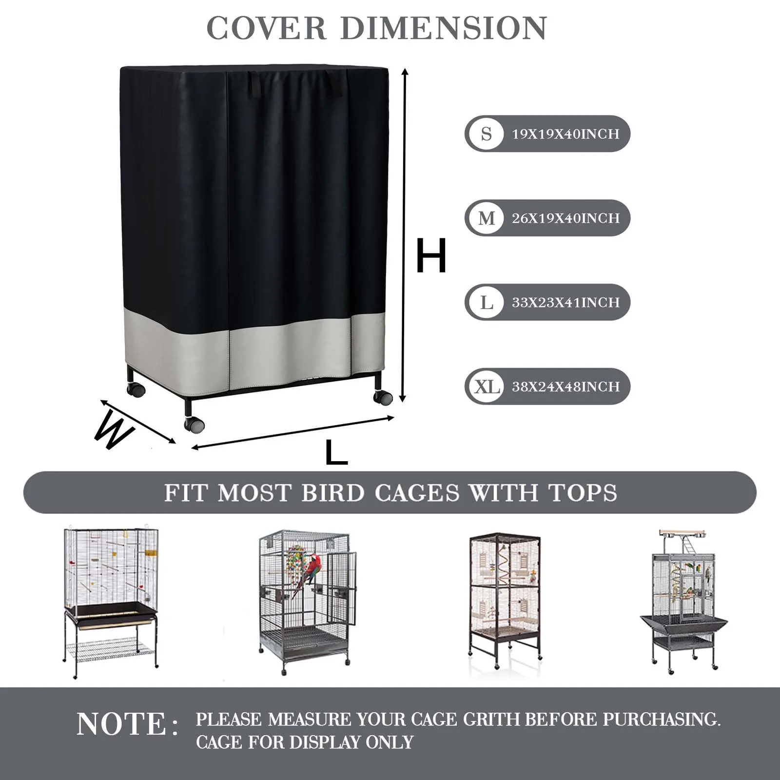 indoor and outdoor Bird Cage Cover to Small Animal Privacy Comfort  with Removable Top Panel Durable Breathable Waterproof Cover