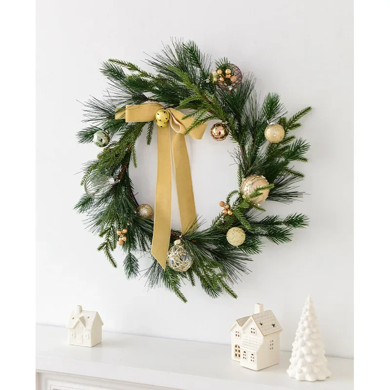 50Cm Nordic Christmas wreath door pendant Christmas decoration rattan window Christmas decoration