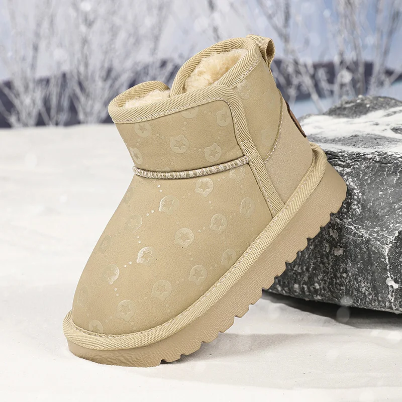 

Hot Selling Girls Boys Snow Boots Children Winter Shoes Kids Outdoor Warm Plush Boots Windproof Waterproof Cotton-padded Shoes