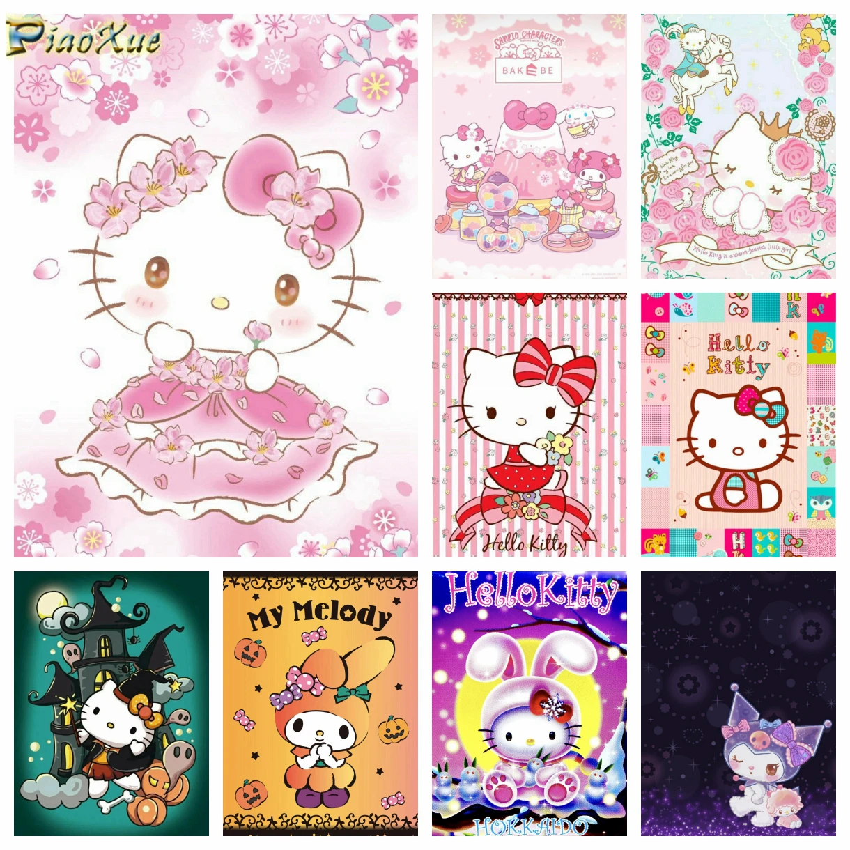 

Sanrio Diamond Painting Hello Kitty My Melody New Full Diamond Mosaic 5D DIY Cross Stitch Kits Diamond Art Home Decor Kids Gift
