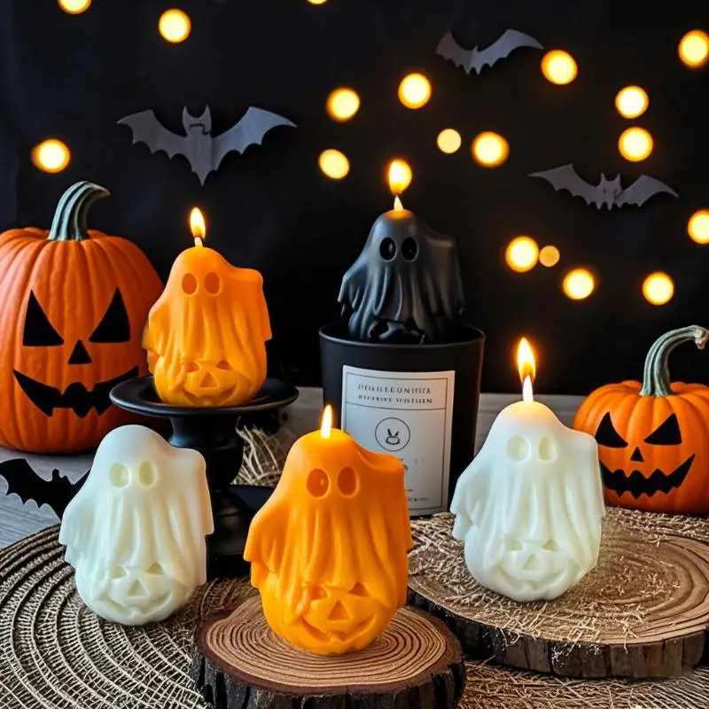 Halloween DIY Kürbis-Geist-Silikonform Antihaftbeschichtet für Duftkerzen, Gips, Harz-Ornamente, Heimparty-Geschenke – Detail 4