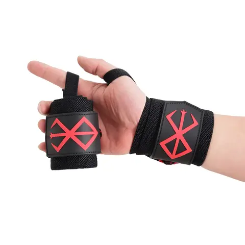 Anime Berserk 역도 손목 랩, 헤비 듀티 엄지 루프가 있는 파워리프팅 손목 지지대