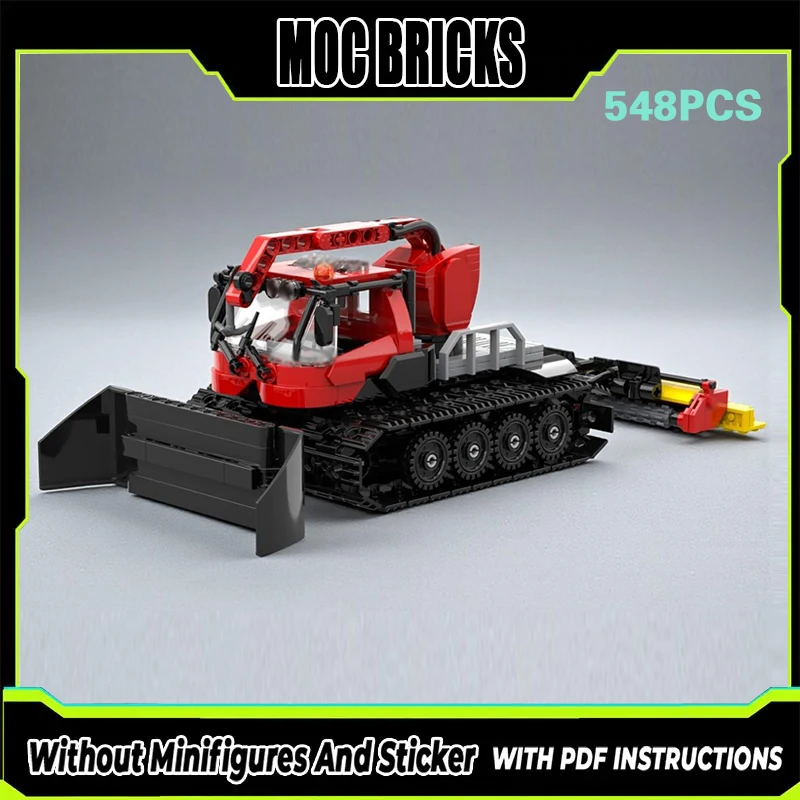 

City Car Model MOC Building Bricks Tractor-Type Snow Groomer Modular Technology Gifts Holiday Assemble Children Toys Suit