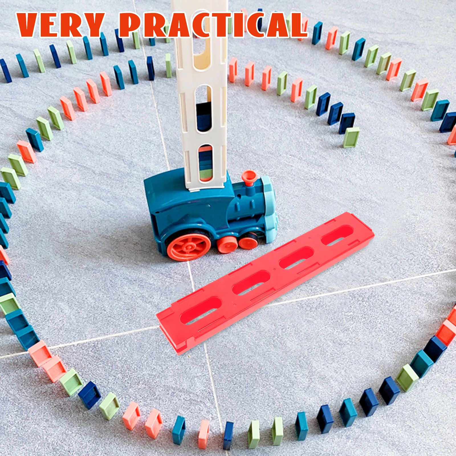 2 Pcs Domino Automatic Train Tables for Adults Extension Blocks Kids Grips Racks Clips Holders Toys