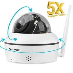5MP 5X Optical Zoom Dome Security Camera Human Detect Auto Tracking PTZ Cameras Two-way Intercom CCTV Surveillance CamHipro APP