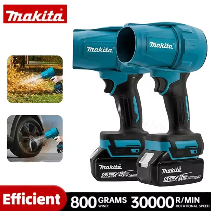 Makita 18V Turbo Jet Fan Violent Blower 30000RPM Electric Air Duster Rechargeable Light Car Cleaning Tool for Wind Speed