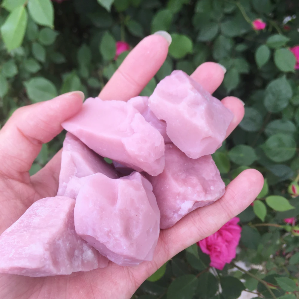 Natural Pink opal Reiki healing stone meditation Room Decor horoscope stone Cupid's smile Pink and tender