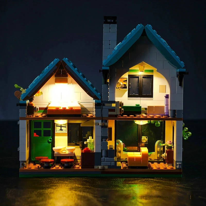 Kit luce LED fai-da-te per LEGO 31139 Cosy City House Modello di architettura 3in1 (solo luce LED, senza modello di blocchi)