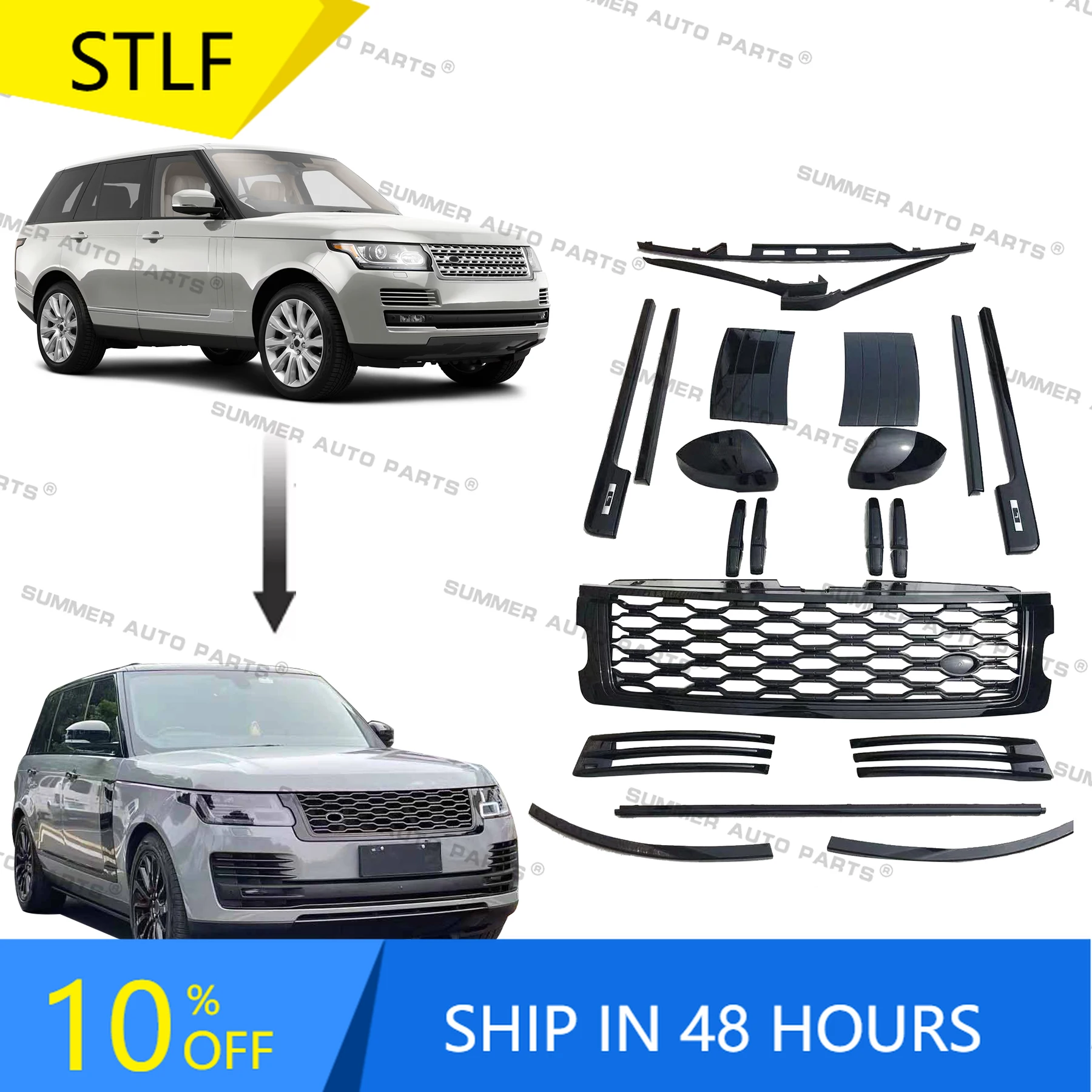 

Глянцевый черный ABS черный боковой решетка переднего бампера, комплекты кузова для New Range Rover Sport L460