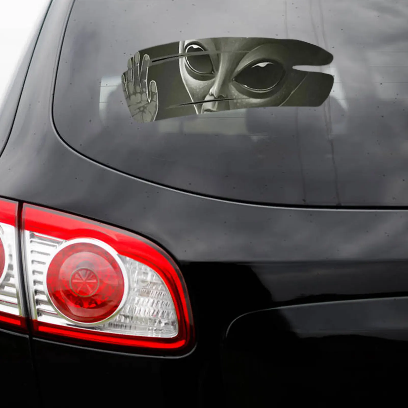 M508# Cool  Alien Cracked Car Sticker Self-Adhesive PVC Vinyl Auto Racing Decal Waterproof Car Accessories Decor