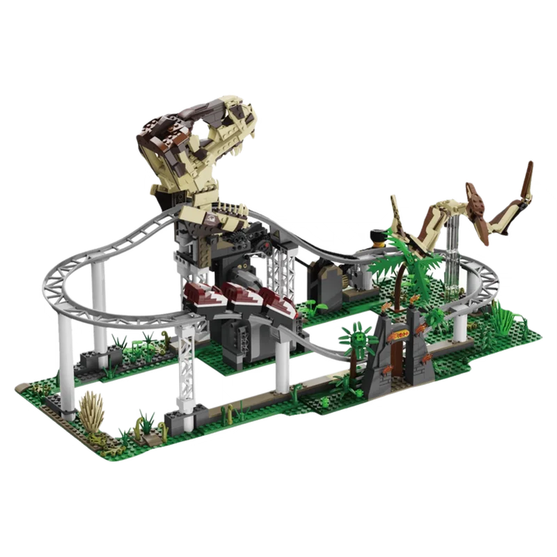 With Original BOX Dinosaur Roller Coaster Building Blocks Electric Track Puzzle  Assembly Christmas Building Blocks Toy Gift