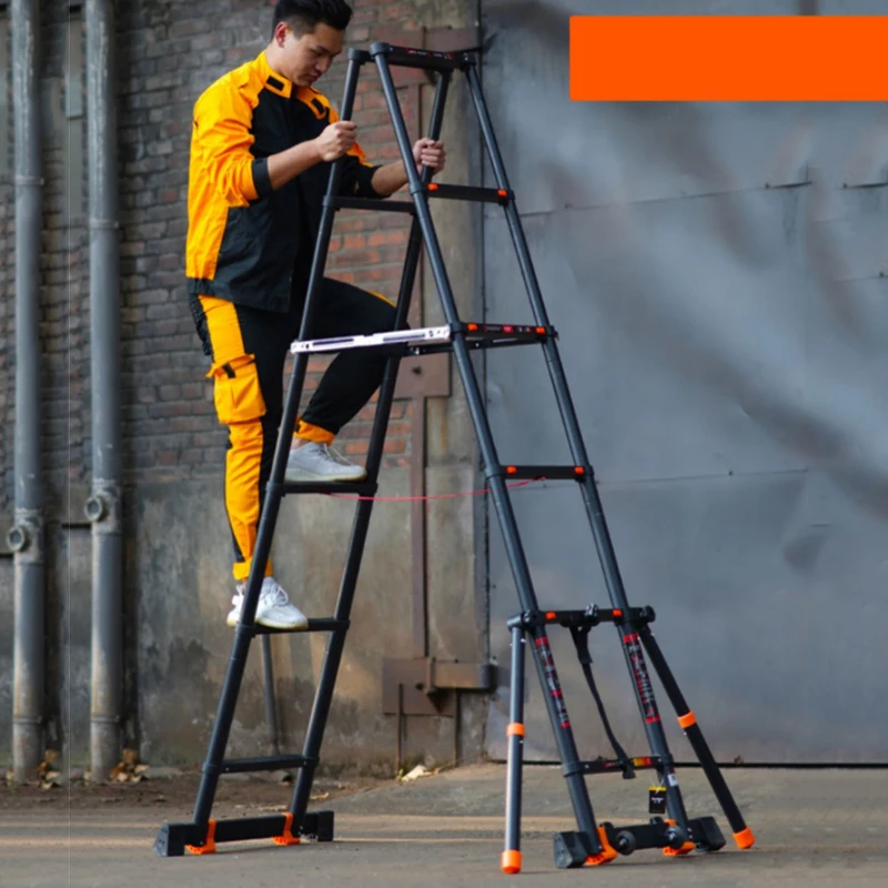 

Premium 1.5+1.5m/1.9+1.9m multifunctional aluminum alloy telescopic herringbone ladder, household portable engineering2025