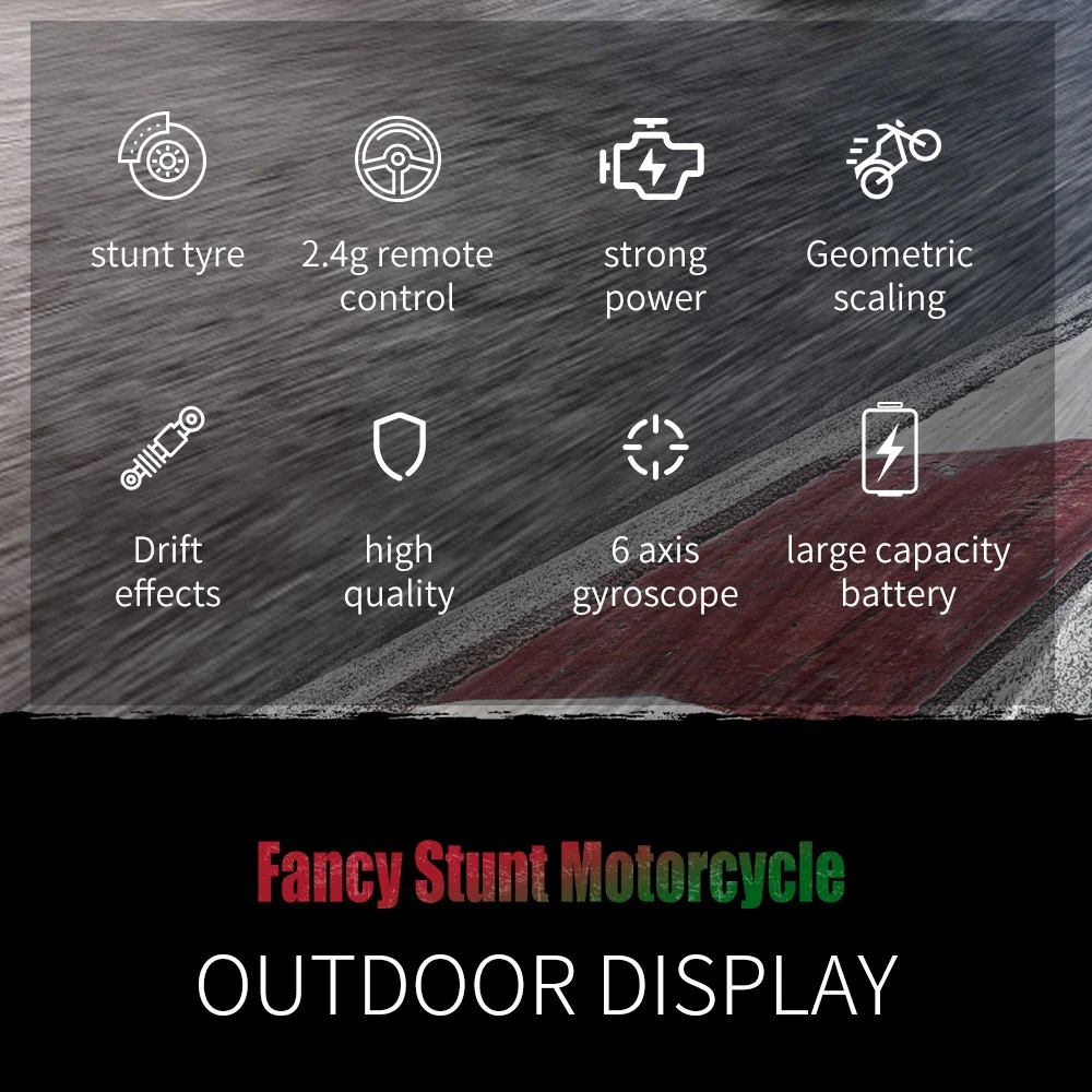 Simulación Delin transfronteriza, Mini Jumping Stunt Racing Gyro, Control remoto eléctrico, motocicleta, juguete para regalo para niño