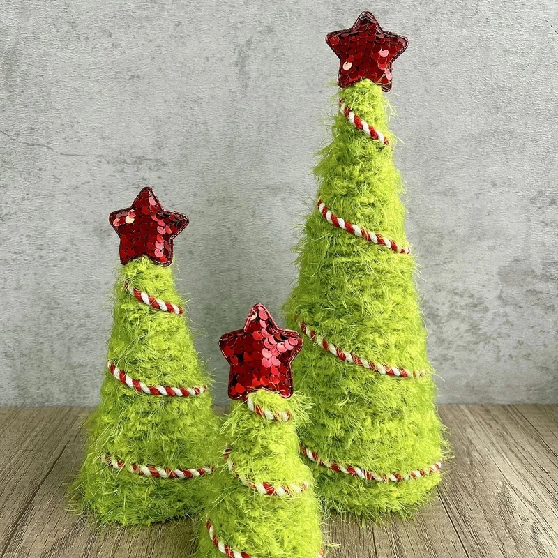 Faux Christmas Tree Ornament Mini Tabletop Christmas Tree Decoration Bright Color Realistic Design Holiday Centerpiece for Home