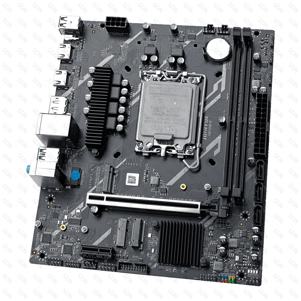 JGINYUE H610 Motherboard Set LGA1700 Support 12/13/14th Core DDR4 Dual Memory MAX 64GB 2x M2 NVME Gaming Desktop Combo