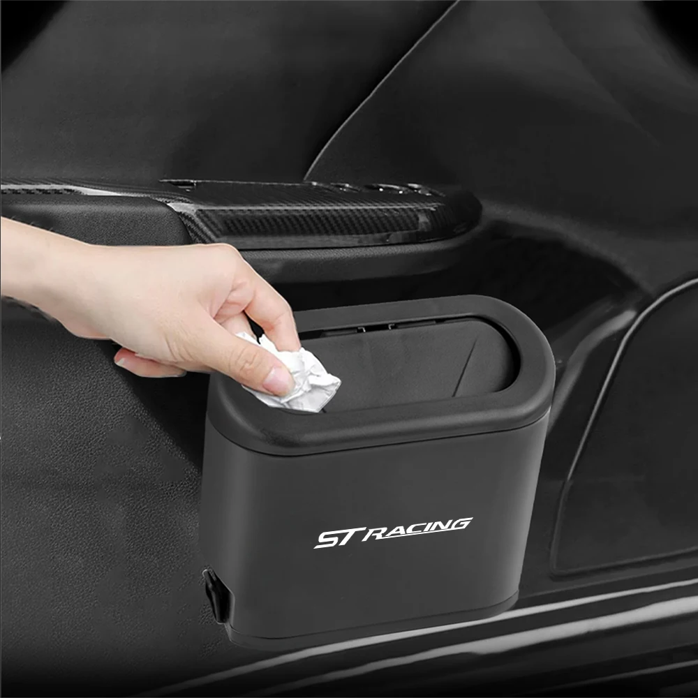 Car Trash Can Portable Hanging Mini Garbage Can Auto Storage Bin Accessory For Ford Focus Mondeo Territory Ecosport STRACING MK4