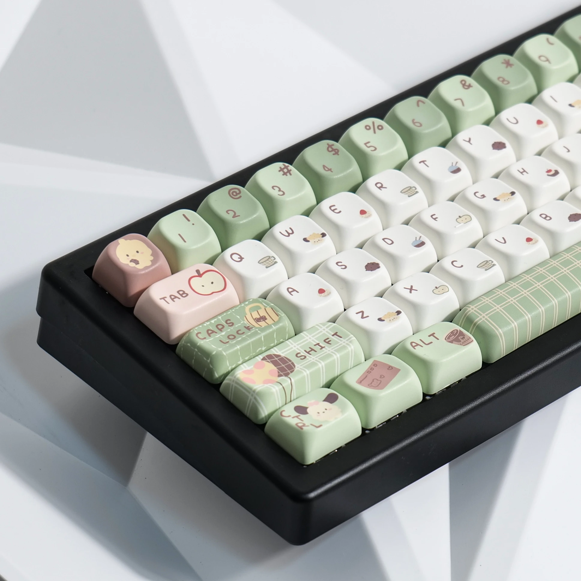 142 Keys/Set Forest Low Tea Keycaps PBT Green Cute Kawaii Keycaps XOA XDA FOA Height for DIY MX Switch Mechanical Keyboards Gift