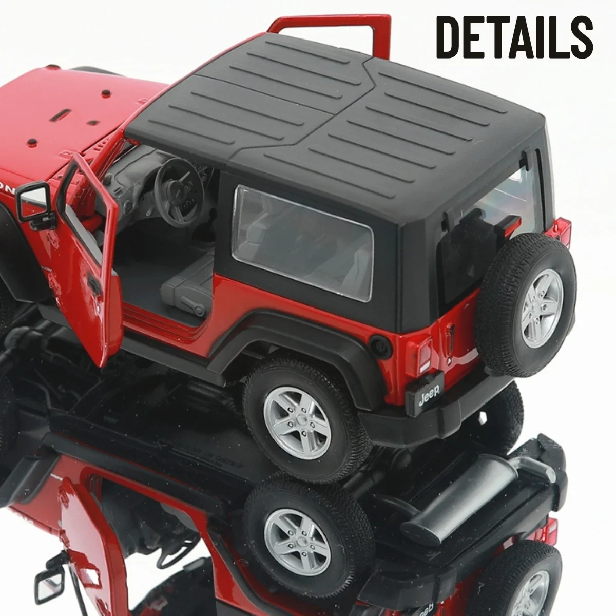 1:24 Scale Replica Car Model Miniature Jeep Wrangler Rubicon 2007 SUV Diecast Collectible Ornament Gift Toy for Boy Friend