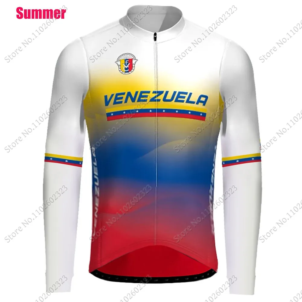 2024 Venezuela National Team Cycling Jersey Set Mens Long Sleeve Clothing Road Pants Bib Bike Suit MTB Maillot Culotte