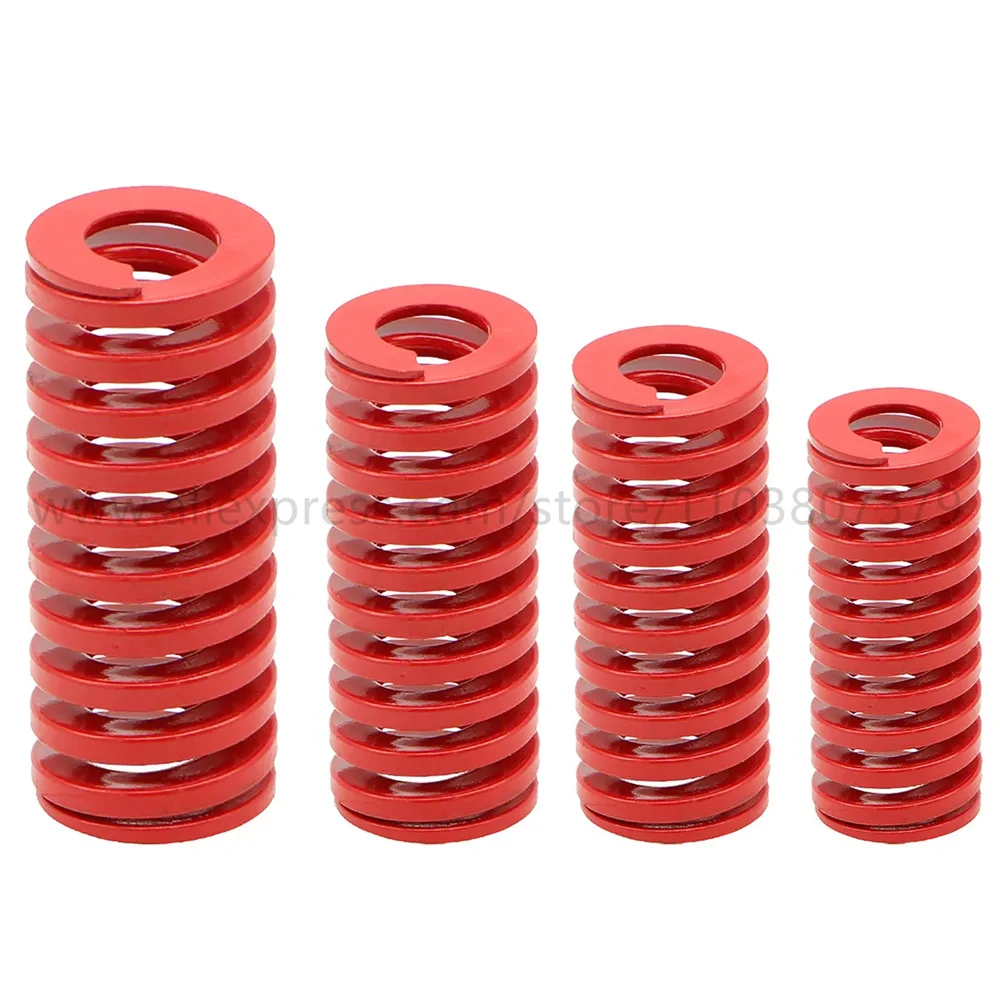 Red Compression Spring Medium Load Die Mold Springs Outer Dia 8 10 12 14 16 18 20 22 25 27 30 35 40mm Length 20 - 200mm