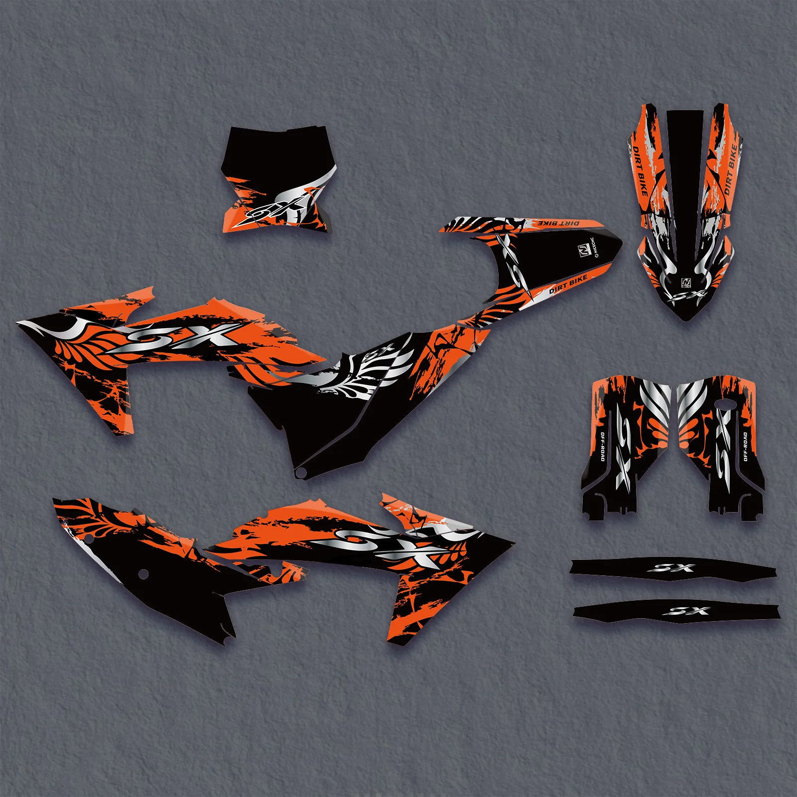 

For KTM 2023 2024 2025 SX 125 SX 250 SX 300 SXF 250 SX-F 350 SXF 450 500 Motorcycle Graphic Background Decal Sticker Customize
