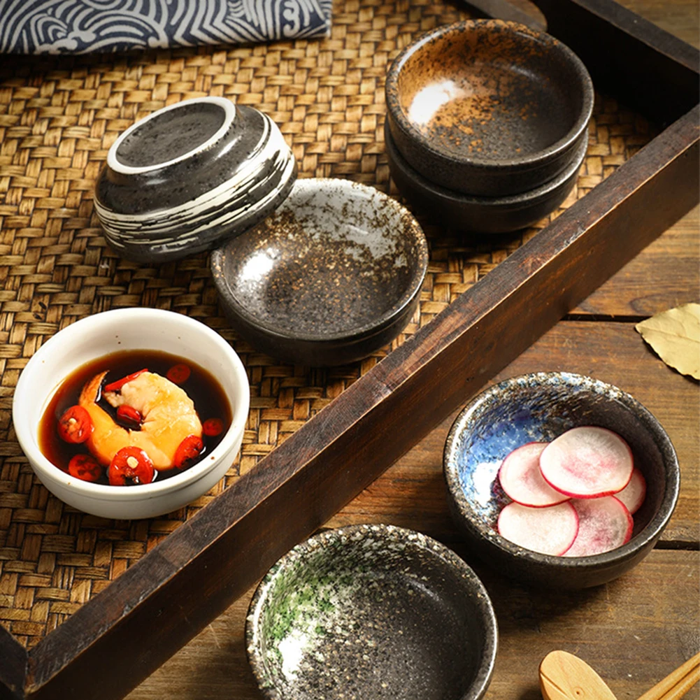 Japanese Ceramic Dipping Bowls,Mini Ceramic Plates For Vinegar,Porcelain Condiment Dipping Cups,Sushi Tableware Mini Cute Bowl