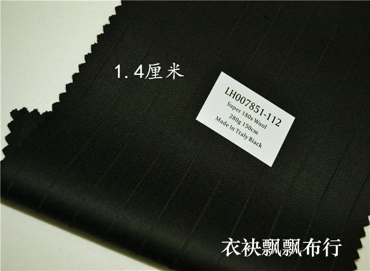 High Quality Fabrics for Men's Suits's Suit Fabric Worsted High-Count Blue Black Striped Dark Red Pure Wool Pants Skirt