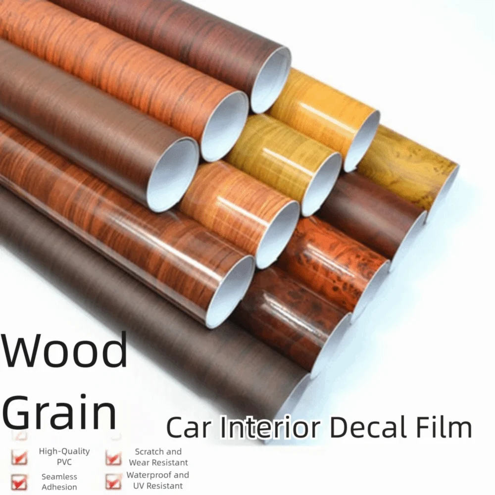 Bubble Free Wood Grain Decal Stickers Self Adhesive Vintage Vehicle DIY Film High glossy/Matte Thickened Car Interior Vinyl Wrap - view 5