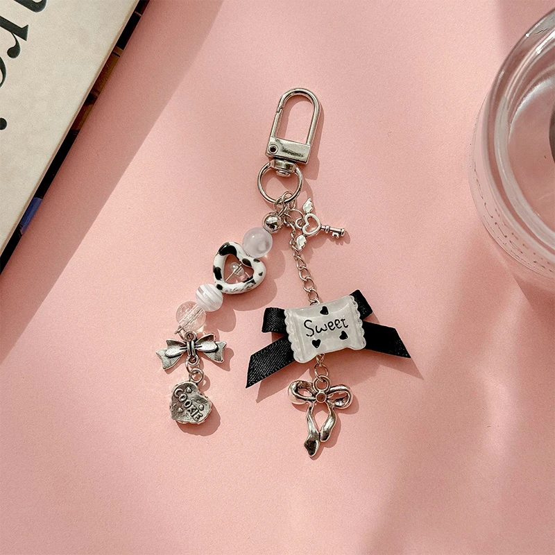 Kawaii Y2k القلب كاندي مفتاح سلسلة الحب الخرز قلادة هاتف سماعة حالة سحر حقيبة ديكور الحلو فتاة المفاتيح #3