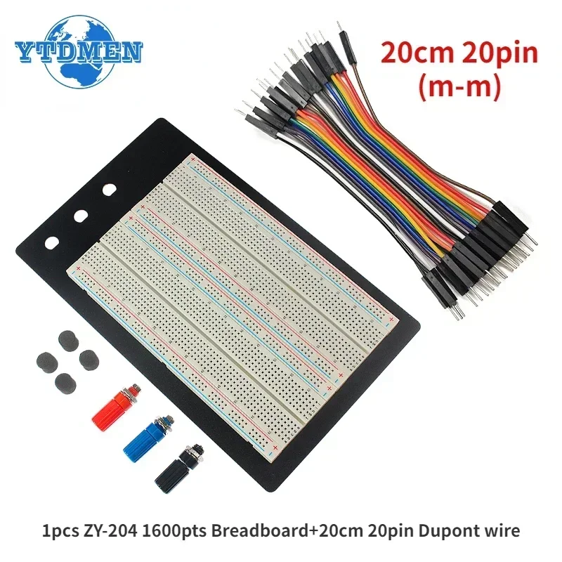 ZY-204 Breadboard Dupont Wire Kit 20cm 20/40Pin Male To Male Dupont Line Cable 4 Bus Test Protoboard Cable Breadboard Set DIY