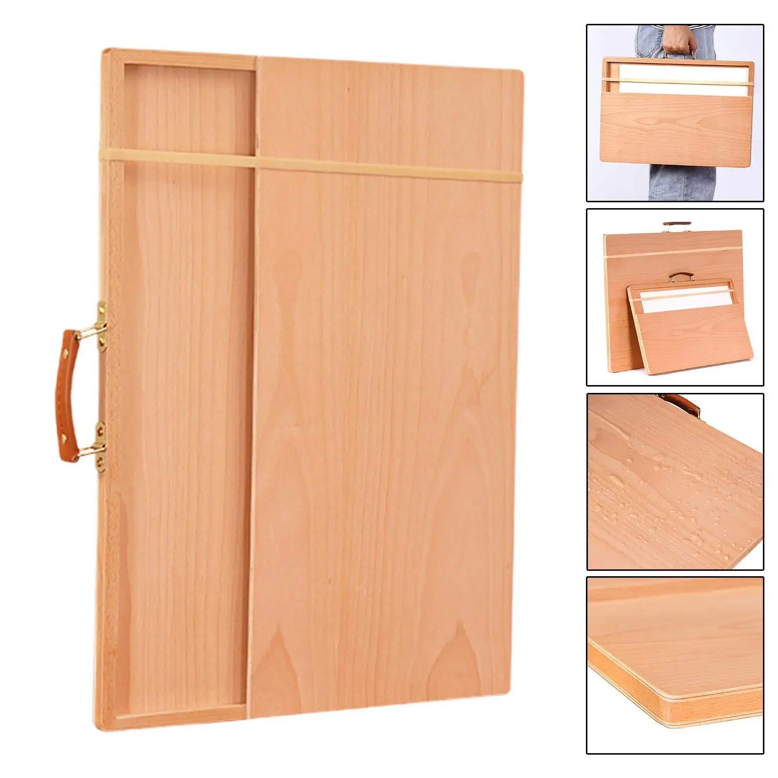 Portable Drawing Board Wooden with Handle with Drawer Painting Tool Outdoor for Artists Designers Desk Easel Painting Board
