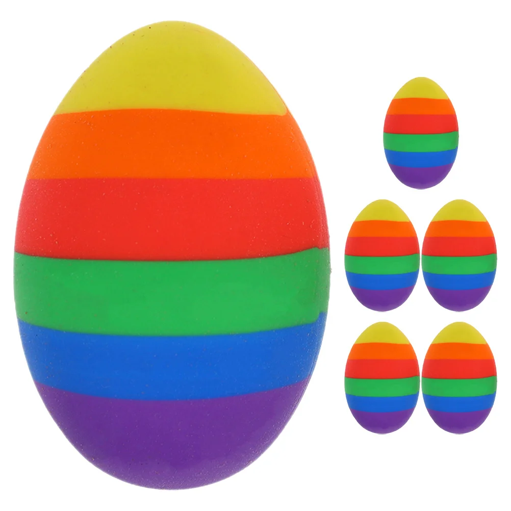 

6Pcs Easter Egg Erasers Cute Mini Small Eraser Set Kids Classroom Prizes Creative Studying Supplies School Office