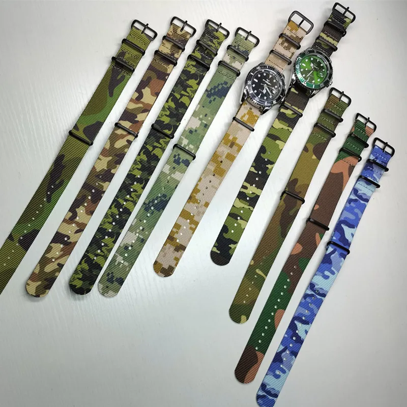 Camo Style Nylon Watch Strap 18.20.22.24MM