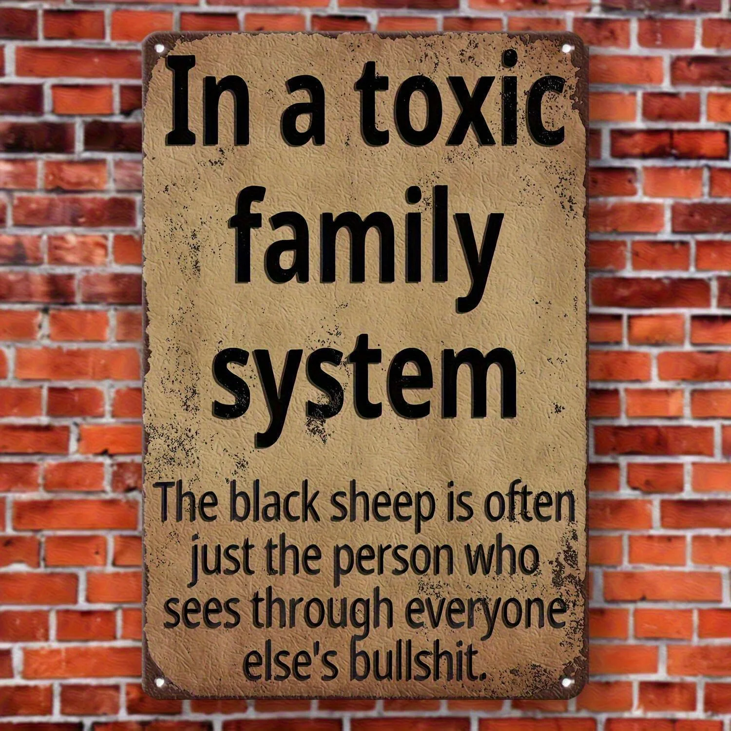 ديكور حائط معدني مسطح ثنائي الأبعاد - "نظام منزلي سام" اقتباسات روحية، فن معدني ريفي مقاس 8 × 12 بوصة، ديكور بار منزلي، ديكور كهف للرجال، #3