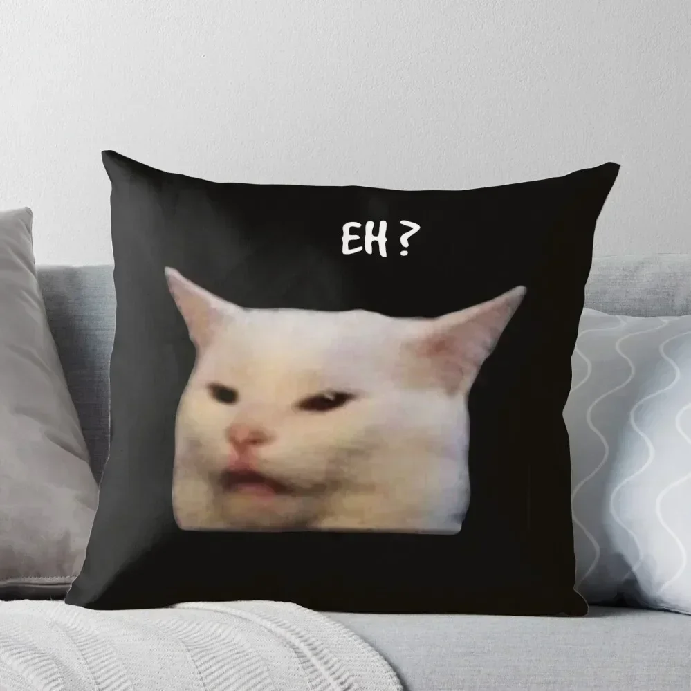 Smudge the cat, table cat -funny memes Throw Pillow christmas decorations 2025 Embroidered Cushion Cover pillow