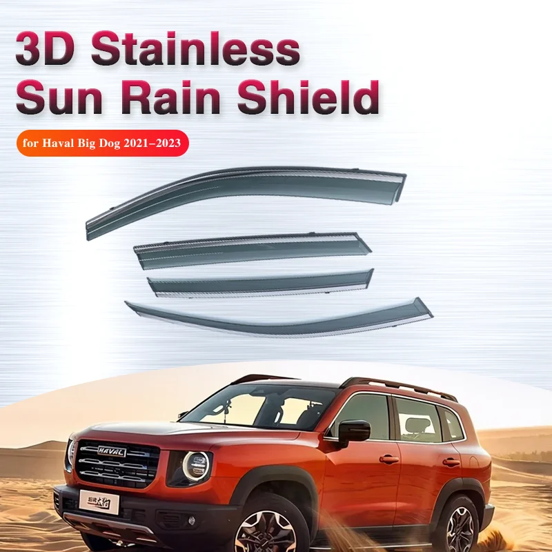 4 Pcs Car Window Visor Rain Protector for Haval Big Dog Dargo 2020 2021 2022 2023 Window Sun Rain Visor Deflectors Accessories